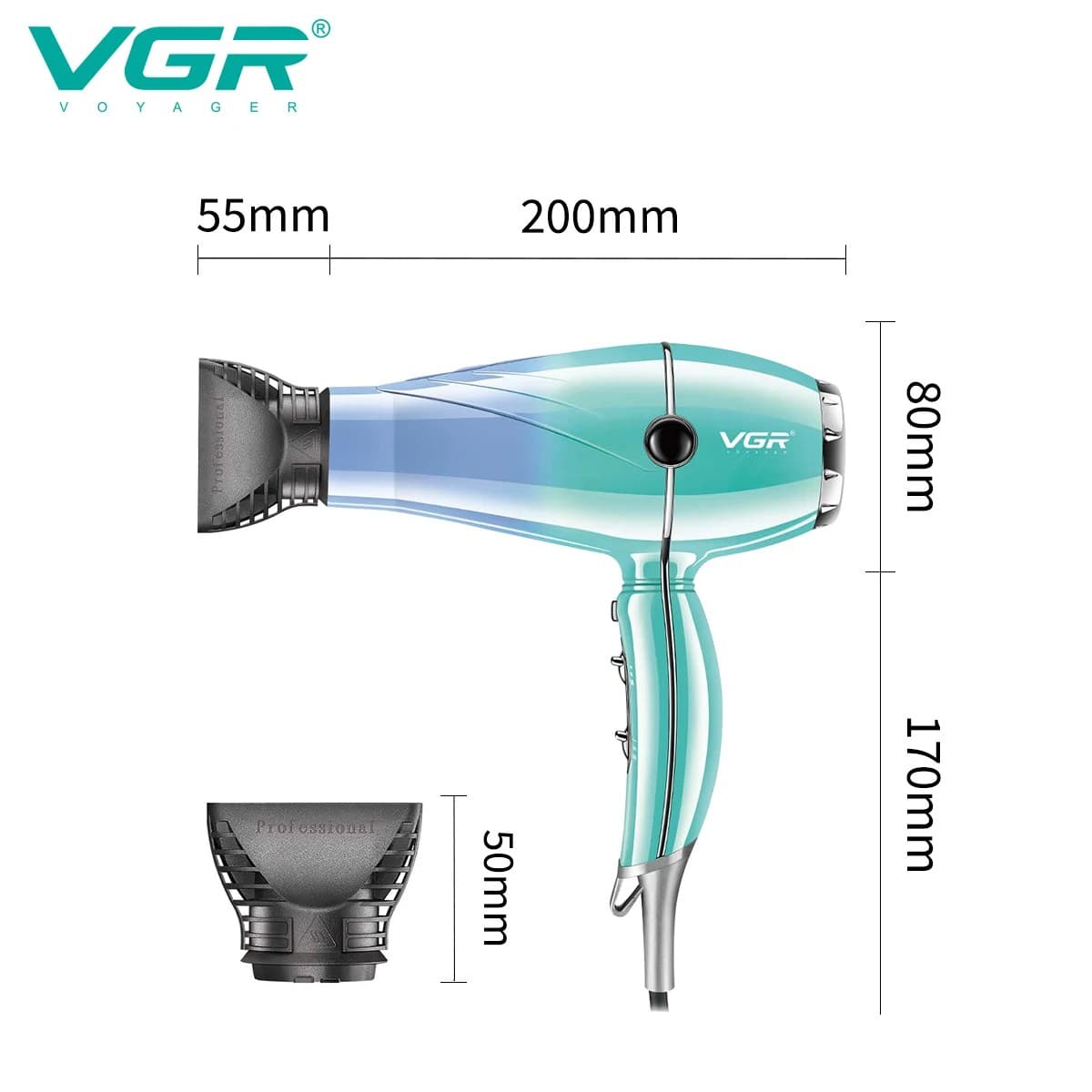 VGR V452 Professional Strong Wind Hair Dryer Overheating Protection — image 4