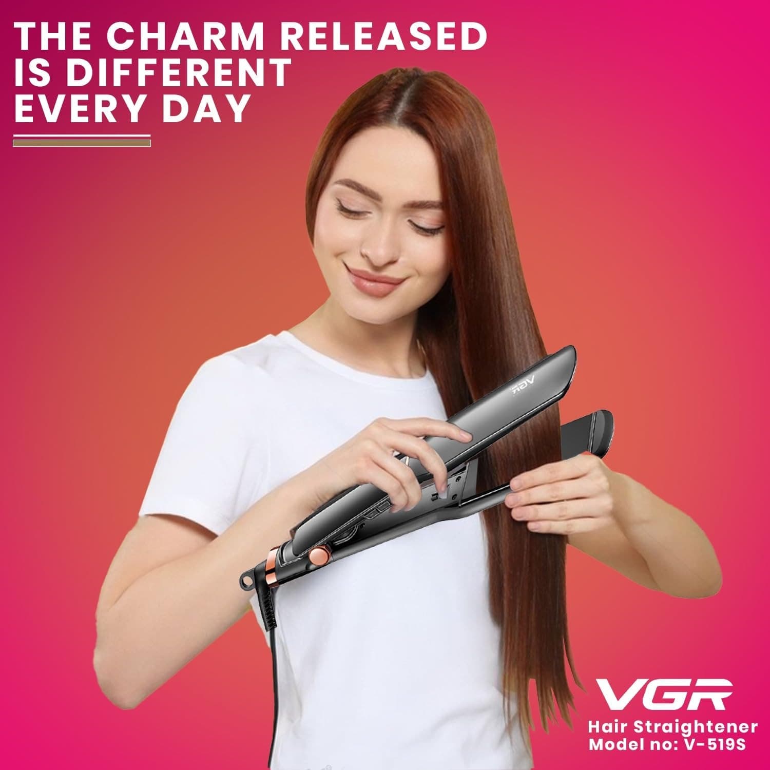 VGR V519S Professional Hair Straightener With 38 mm Ceramic Plates and Adjustable Temperature Settings — image 2