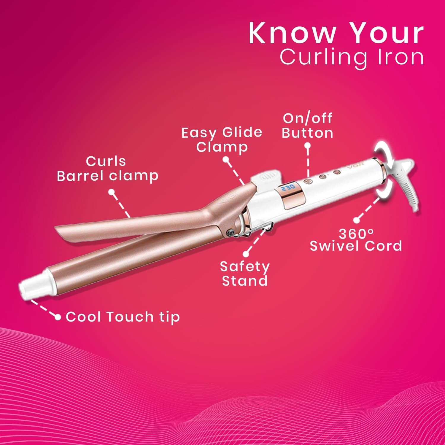 VGR V578 Professional Electric Fast Heating Hair Curling Iron — image 3
