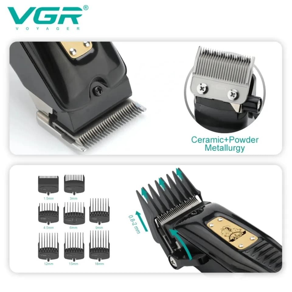 VGR V651 Electric Professional Adjustable Hair Trimmer Haircut Machine Barber Clipper — image 3