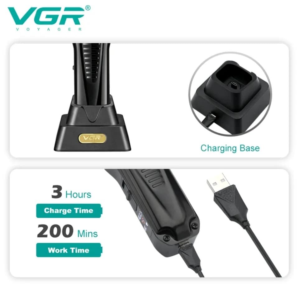 VGR V651 Electric Professional Adjustable Hair Trimmer Haircut Machine Barber Clipper — image 2