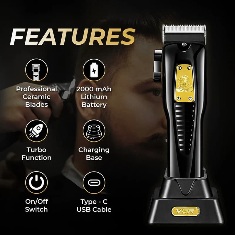 VGR V651 Electric Professional Adjustable Hair Trimmer Haircut Machine Barber Clipper — image 5