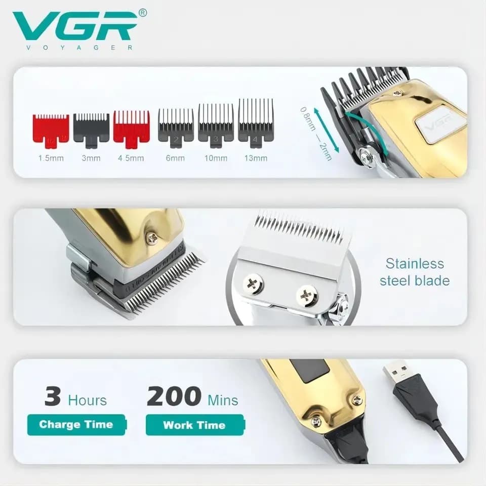 VGR V655 Professional Hair Clipper Electric Hair Cutting Machine — image 3