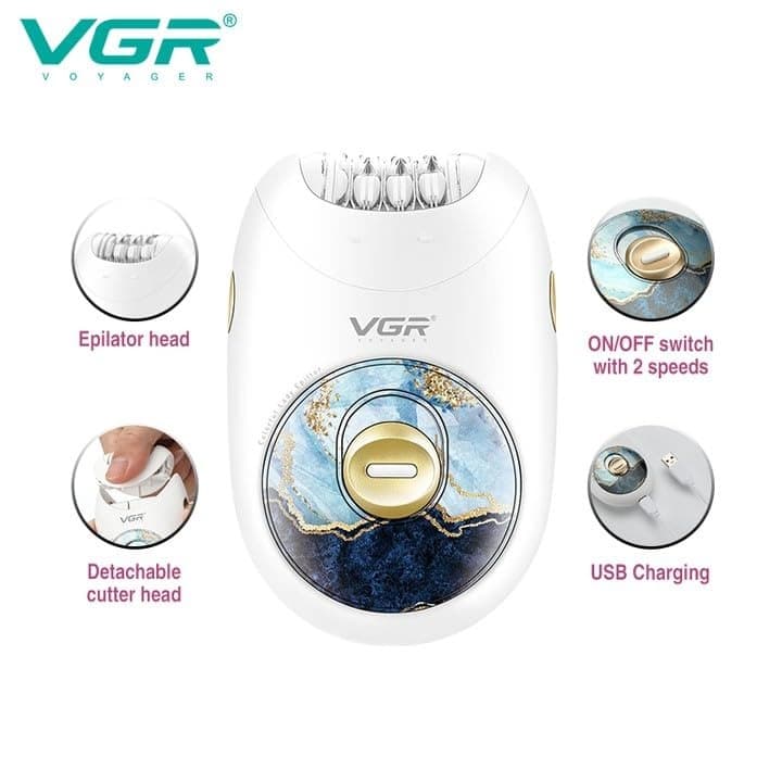 VGR V706 Cordless Professional Women’s Epilator For Face, Legs, Underarms & Bikini — image 3