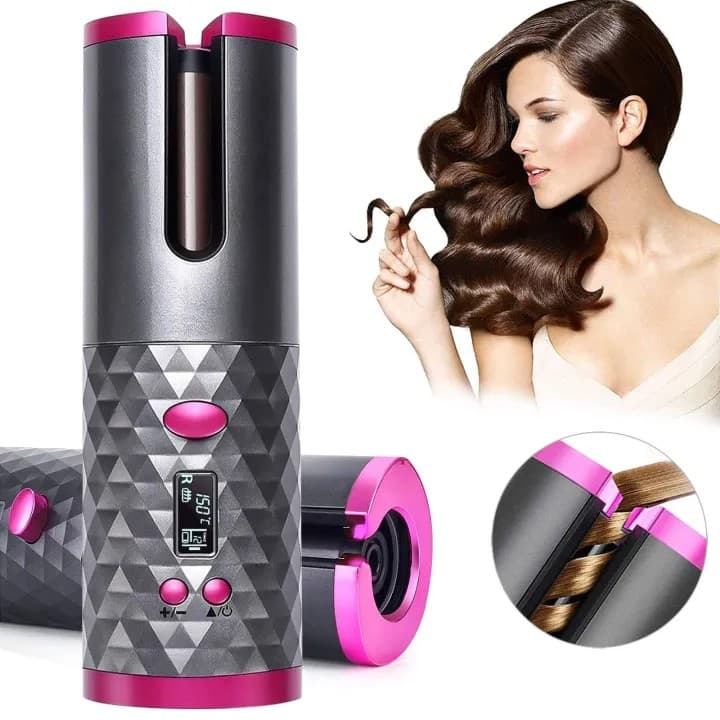 Wireless Portable Cordless Auto Hair Curler USB Rechargeable For Curls Waves LCD Display Ceramic Curly Dyson — image 2