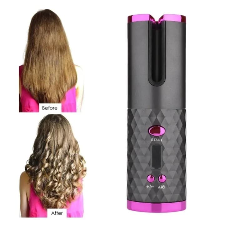 Wireless Portable Cordless Auto Hair Curler USB Rechargeable For Curls Waves LCD Display Ceramic Curly Dyson — image 3