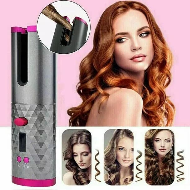 Wireless Portable Cordless Auto Hair Curler USB Rechargeable For Curls Waves LCD Display Ceramic Curly Dyson — image 1