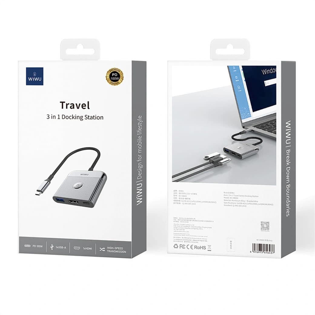 WiWU HB002 3 In 1 Type C To HDMI Hub Laptop Adapter — image 5