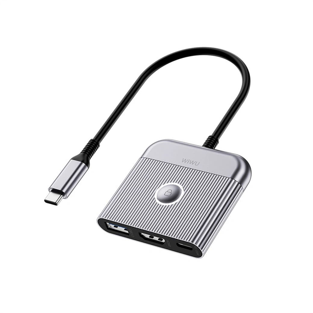 WiWU HB002 3 In 1 Type C To HDMI Hub Laptop Adapter — image 1