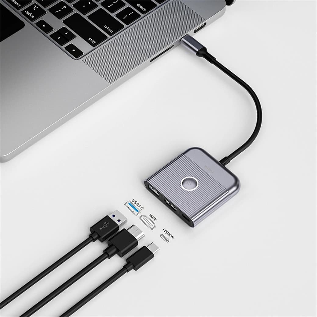WiWU HB002 3 In 1 Type C To HDMI Hub Laptop Adapter — image 4