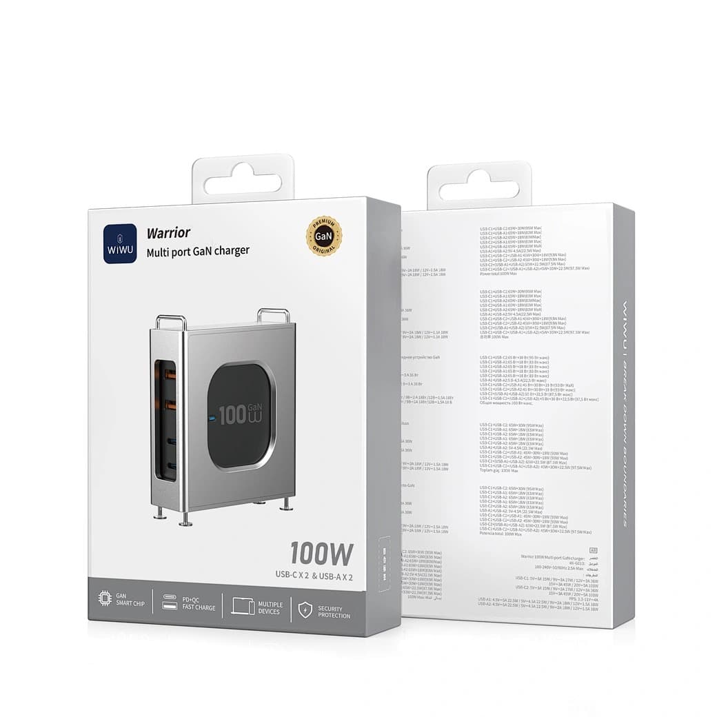WiWU Wi‑G013 100W Warrior Multi Port GaN Charger (2C2A) — image 4
