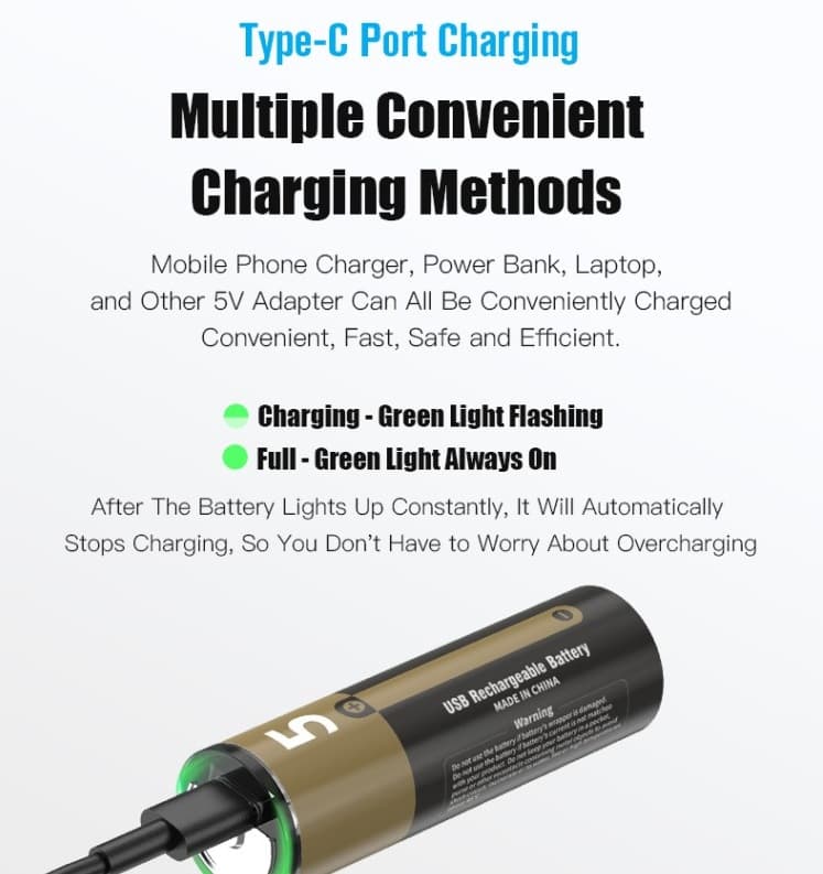 WST Type C Rechargeable AA Batteries 1 Pair — image 4
