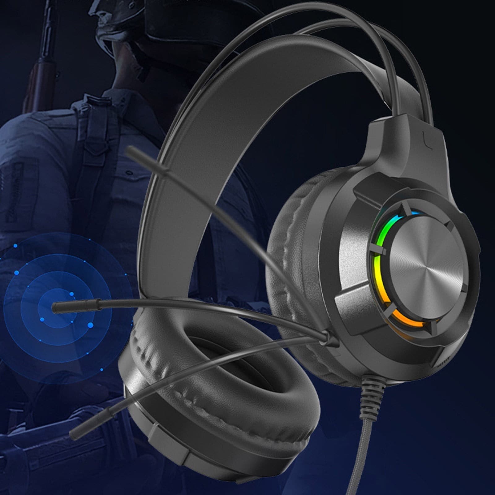 X17 Deepbass Over‑Ear Gaming Headset With Microphone LED RGB Lighting — image 5