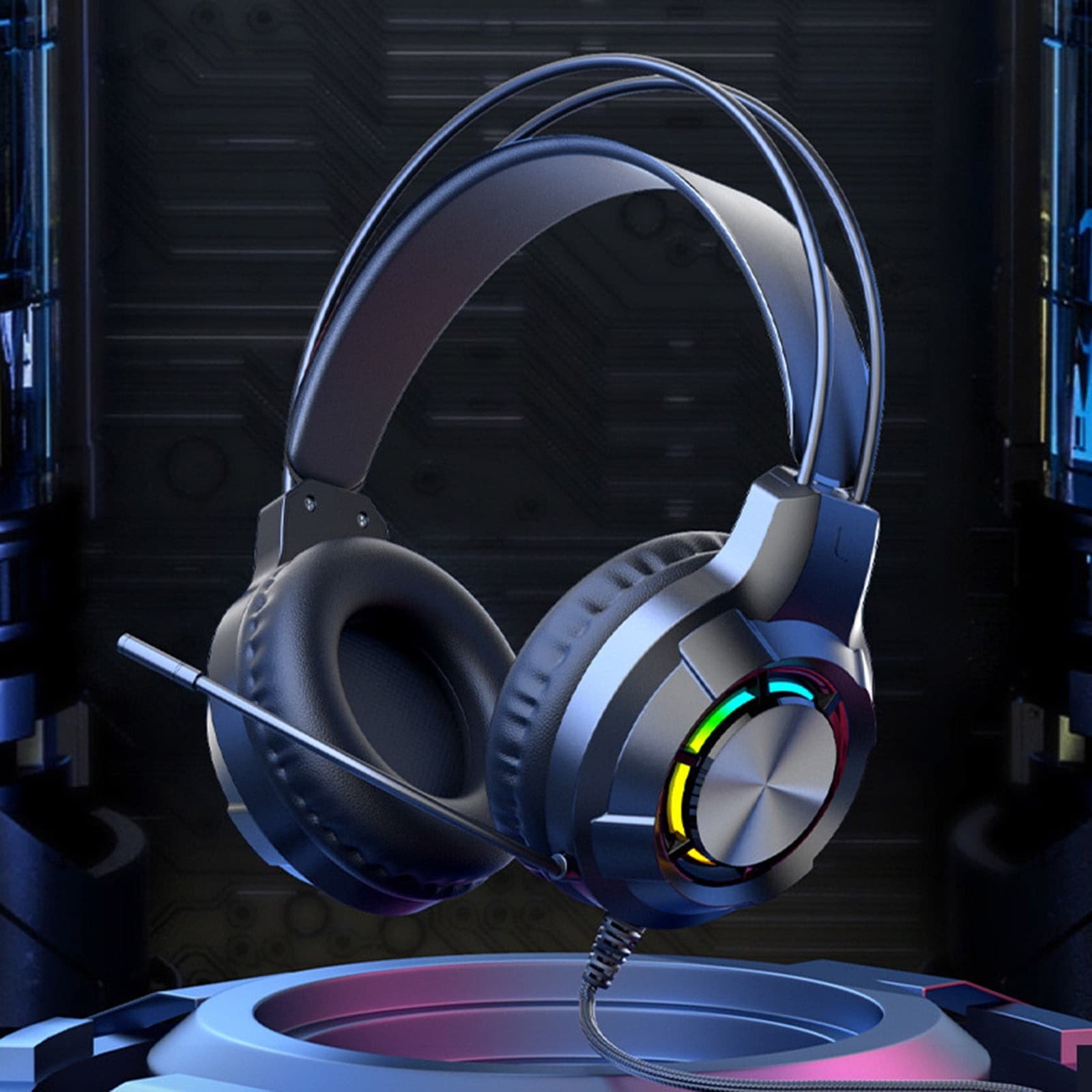 X17 Deepbass Over‑Ear Gaming Headset With Microphone LED RGB Lighting — image 3