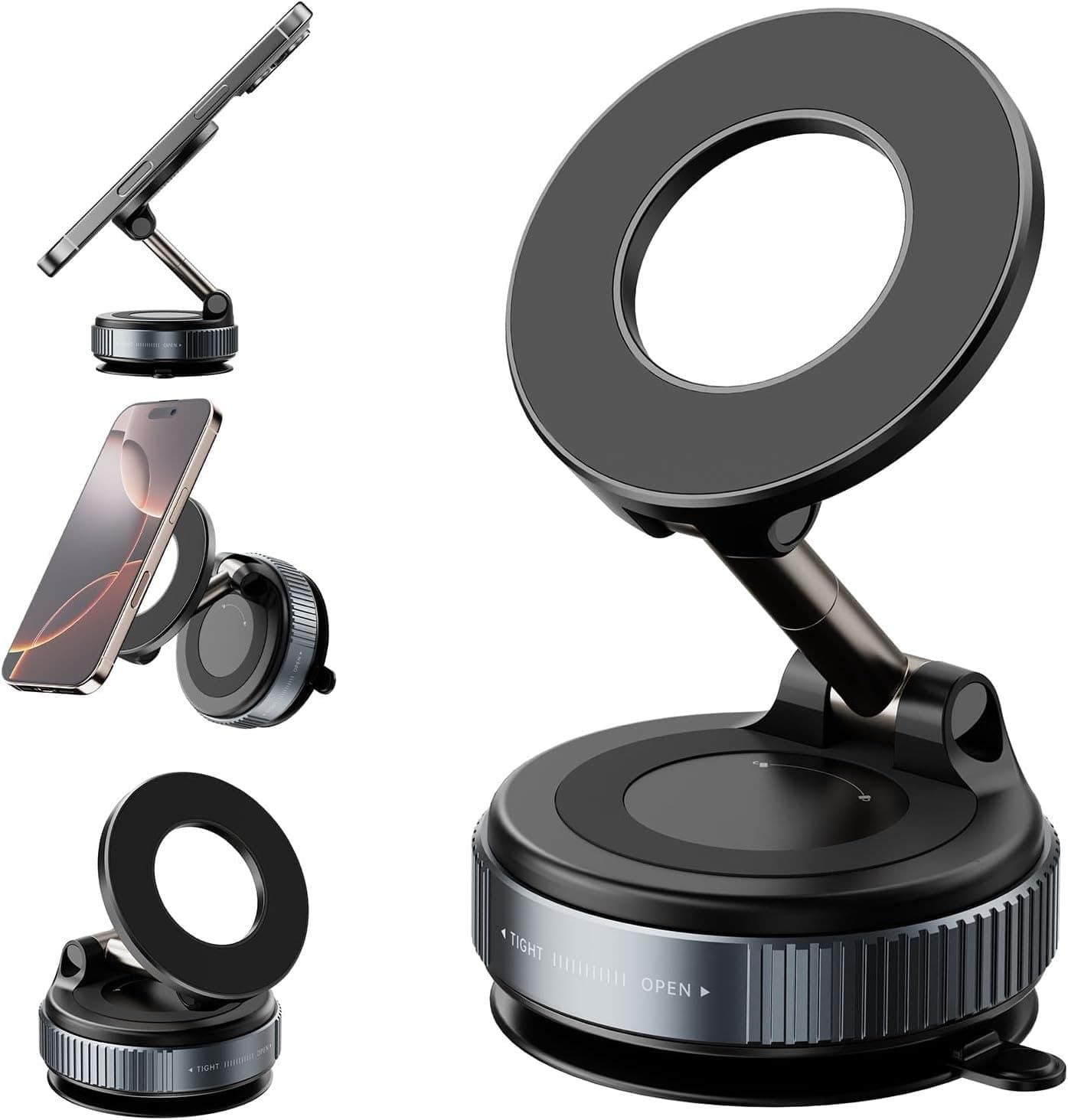 X68 MagGrip 360° Magnetic Car Phone Mount With Suction Lock — image 1