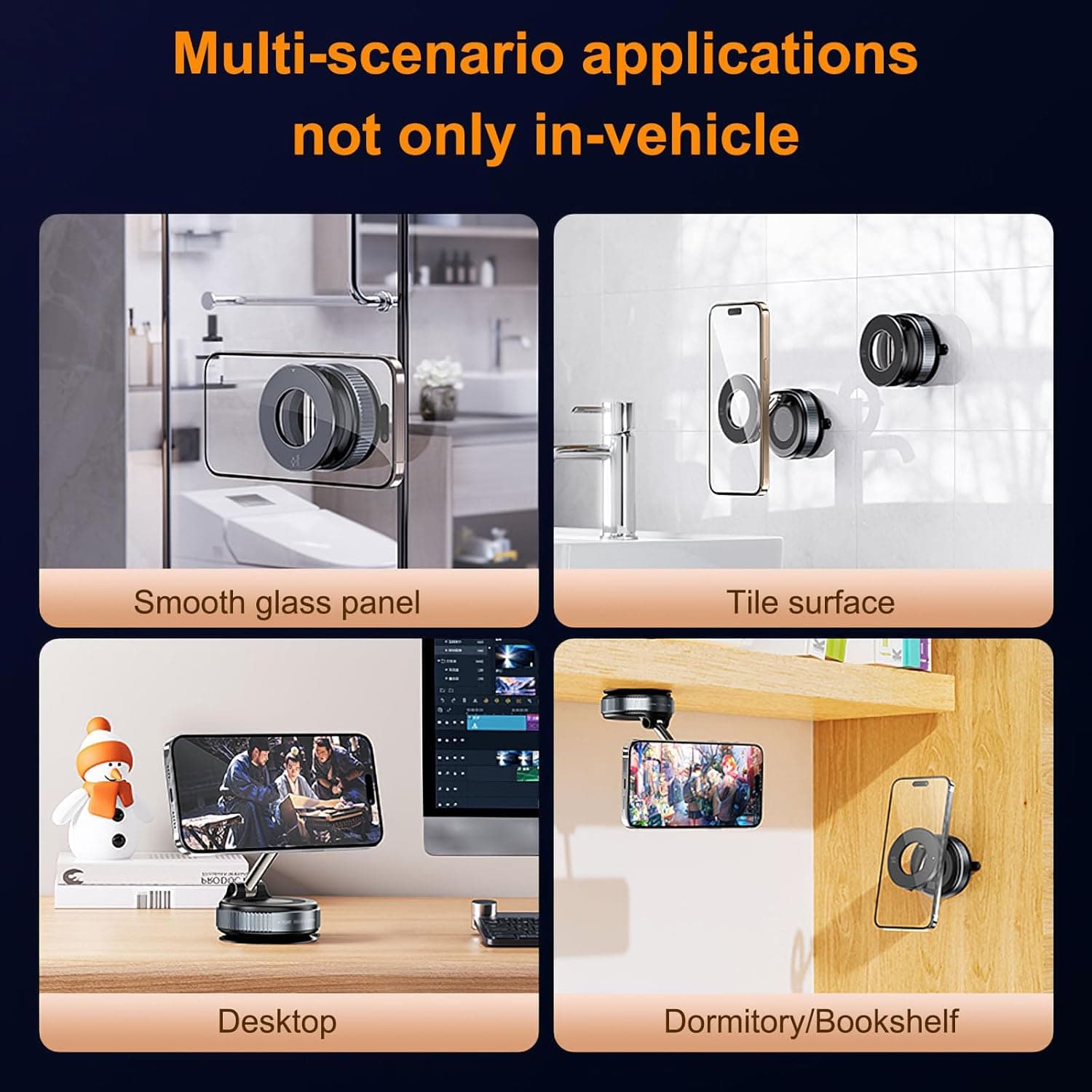 X68 MagGrip 360° Magnetic Car Phone Mount With Suction Lock — image 4