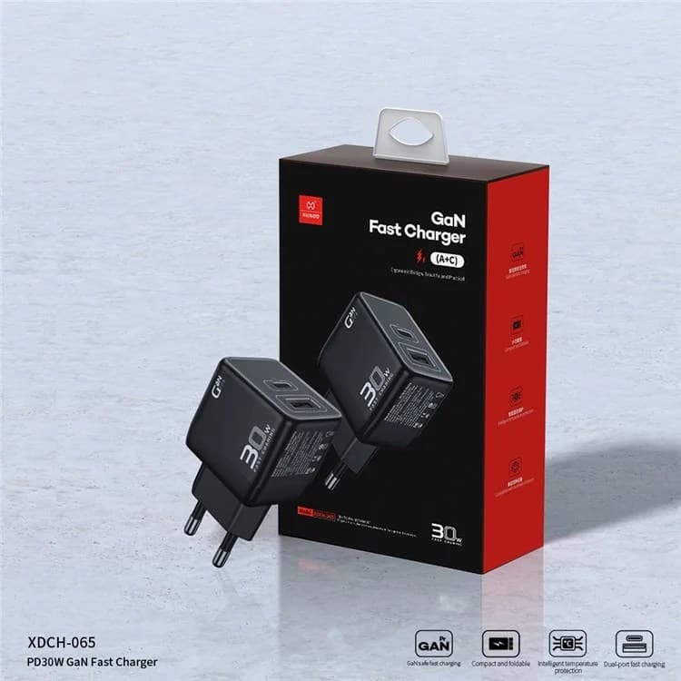 XUNDD XDCH 065 Type-C+USB-A 30W Fast ChargingPortable GaN Power Adapter Mobile Charger — image 4