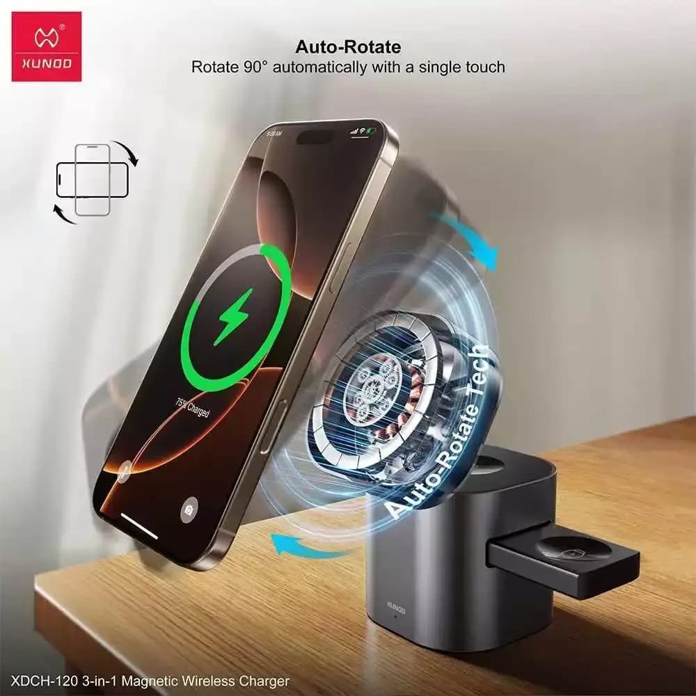 XUNDD XDCH120 3-in-1 Magnetic Wireless Charger Stand — image 6