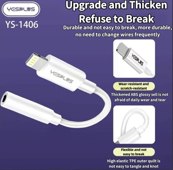 YESPLUS YS 1406 IPH To 3.5mm Audio Adapter Headphone Jack Converter — image 4