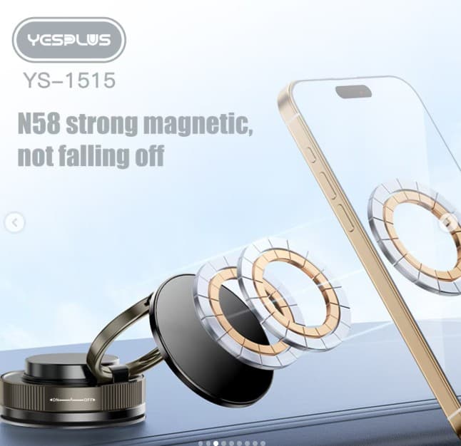 Yesplus YS-1515 Ultra-Stable Magnetic Phone Mount N58 Strong Magnet & Vacuum Suction Base — image 5