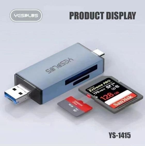 Yesplus YS1415 Multifunction 6 In 1 Card Reader USB Hub — image 3
