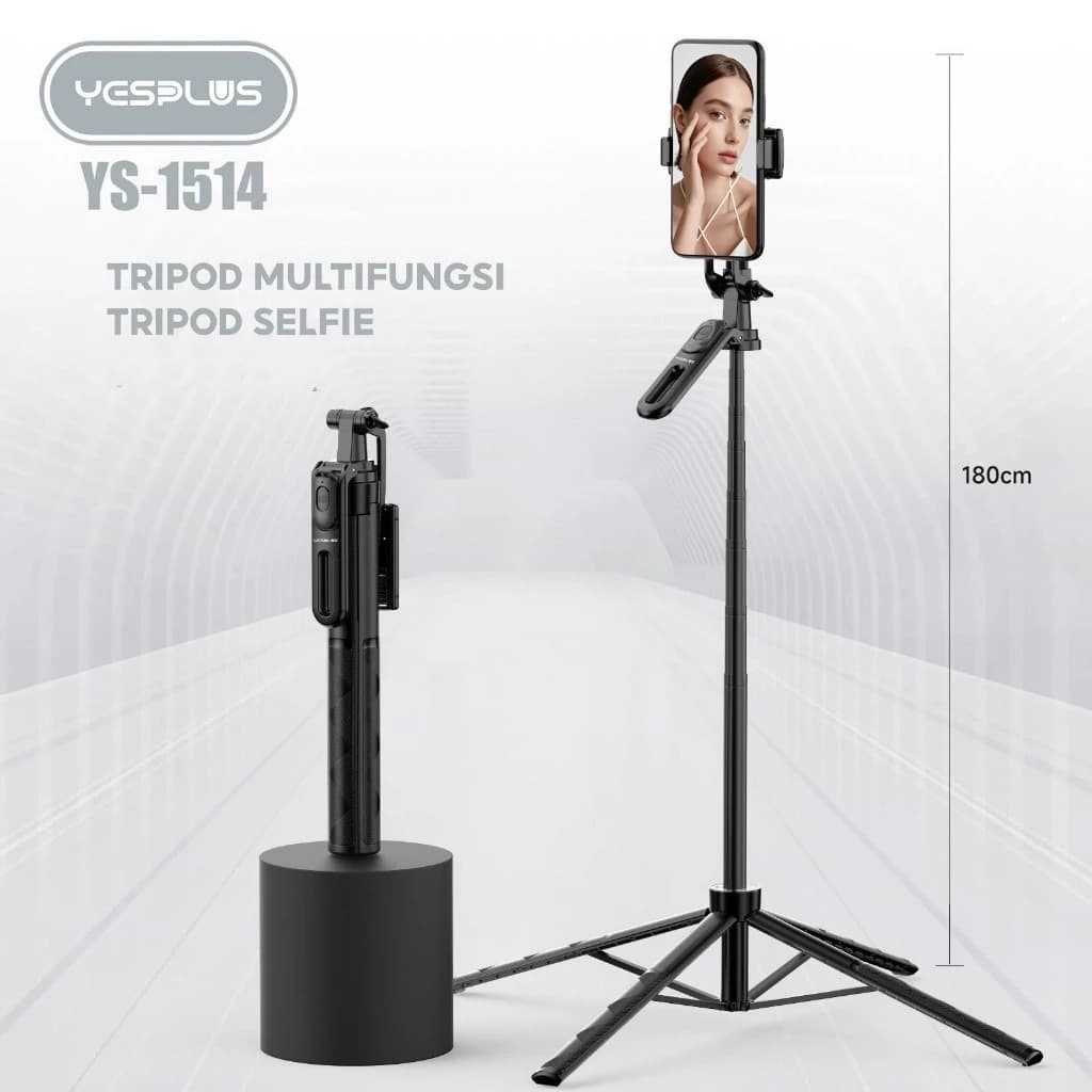 Yesplus YS1514 Tripod Selfie Stick Bluetooth – 1.8 Meter Portable Tripod With Remote — image 1