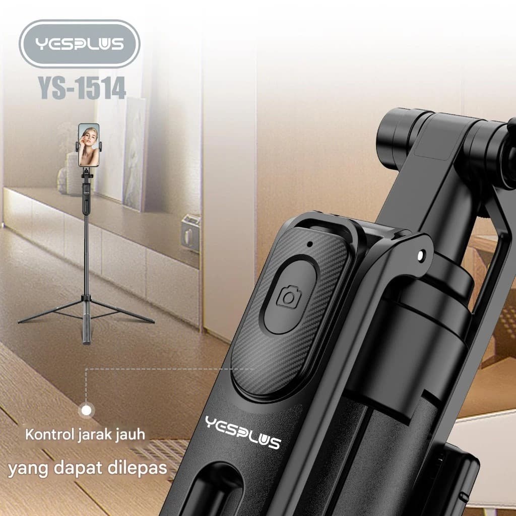 Yesplus YS1514 Tripod Selfie Stick Bluetooth – 1.8 Meter Portable Tripod With Remote — image 6