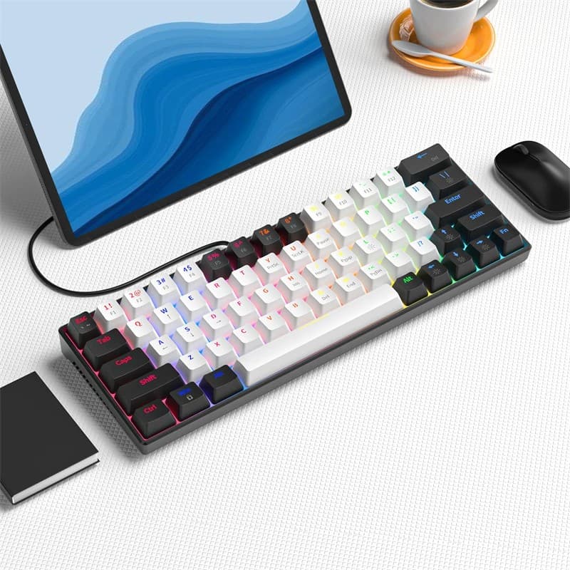 Zifriend KA646 64 Keys Red Switch Wired Detachable RGB Mechanical Gaming Keyboard — image 1