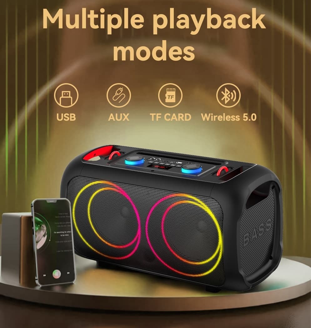 ZQS L17 Outdoor Portable Karaoke Bluetooth Speaker 40W With Two Microphones — image 2