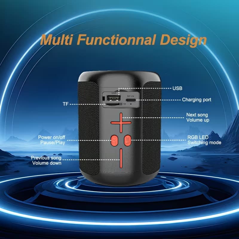 ZQS-P2 Portable Wireless ZQS P2 Bluetooth Speaker With TWS, FM Radio, USB & TF Card Support — image 4