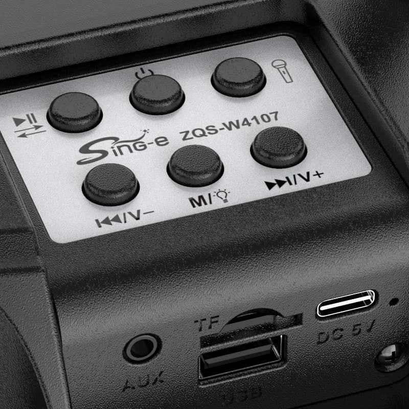 ZQS W4107 Portable Bluetooth Speaker RGB Lights Dual Mics & Affordable Party Sound — image 5